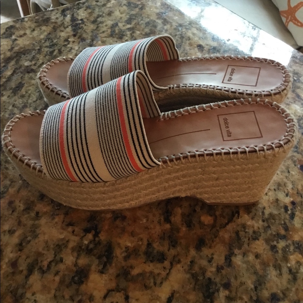 Anthropologie Dolce Vita Pin Stripe Platforms 6.5